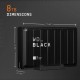 Disco Externo  Western Digital Black D10 Game Drive 8TB USB3.2 3.5' WDBA3P0080HBK-NESN