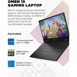 Notebook Gaming HP Omen 15-EK1097NR 15.6' FHD 144Hz i7-10870H 2.2GHz 16GB 512GB SSD Nvidia GeForce RTX 3060 6GB GDDR6