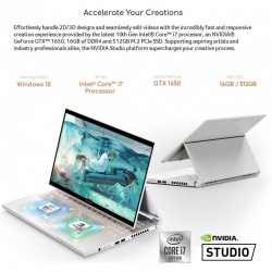 Notebook Convertible Acer ConceptD 3 Ezel Pro 14' Touch i7-10750H 2.6GHz 16GB 512GB SSD NVIDIA GeForce GTX 1650 Ti 4GB GDDR6