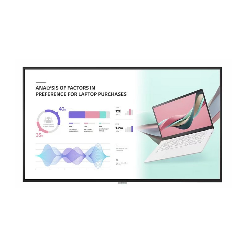 Monitor LG STAND ALONE 24/7 Horas Serie 75' UHD IPS 3840 x 2160 100-240V 75UH5J