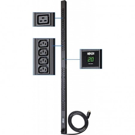 PDU Tripp-Lite Monofásico Medidor Digital 16A 20A 200V 240V Vertical 0U Rack 6 C19 32 C13 PDUMV20HV