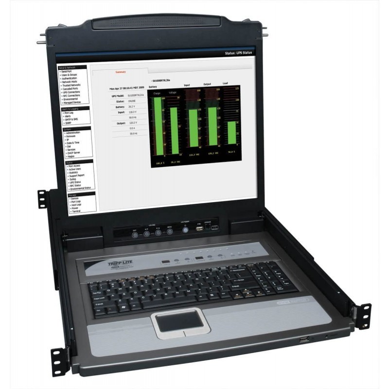 Consola KVM Tripp-Lite rack 1U de 8 puertos LCD 19' B020-U08-19-K