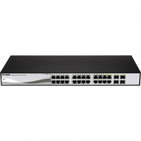 Switch D-Link 24 Puertos 10/100/1000 Mbps RJ-45 LAN GbE 4SFP Auto MDI/MDIX PoE L2 DGS-1210-28P