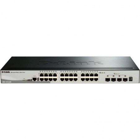 Switch D-Link 24 Puertos 10/100/1000 Mbps RJ-45 GbE 4SFP+ 10GbE L2 L3 DGS-1510-28X