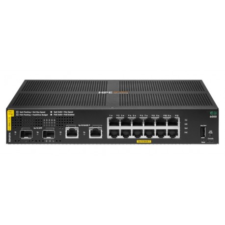 Switch HP Aruba Networking 6000 12 puertos 10/100/1000BASE-T 2 puertos 1G SFP 2 1GbE Poe R8N89A