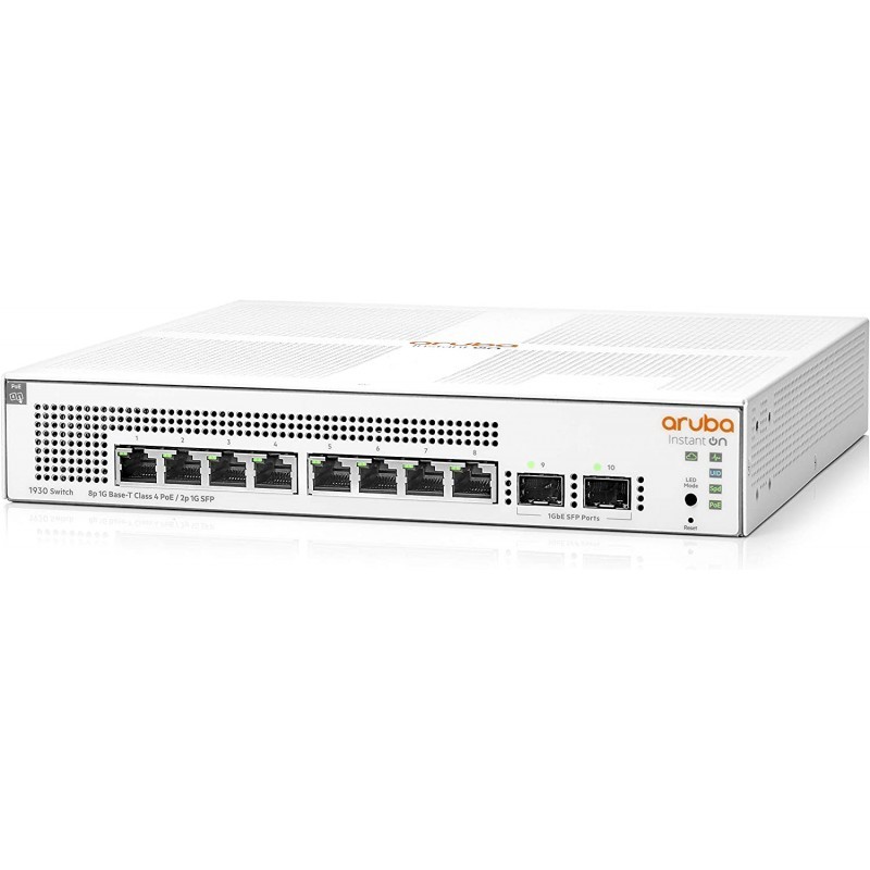 Switch HP Aruba Instant On 1930 8 Puertos 10/100/1000 Mbps 8G 4 PoE 2SFP 124W L2 JL681A
